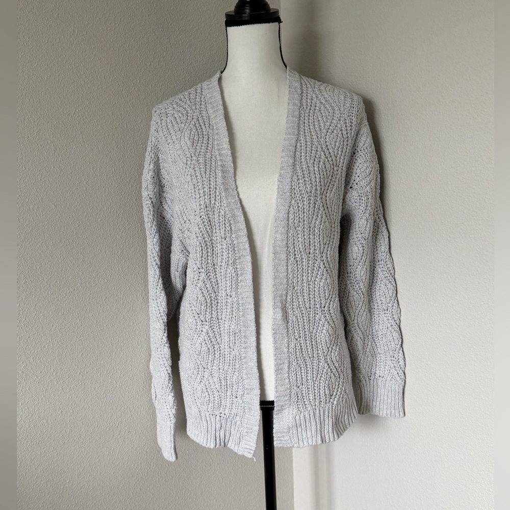 Universal Thread Light Gray Open-Front Cardigan